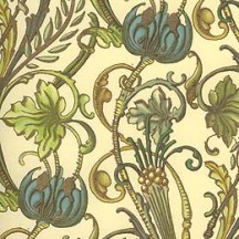 Blossom and Vine Floral Print Paper in Greens ~ Kartos Italy
